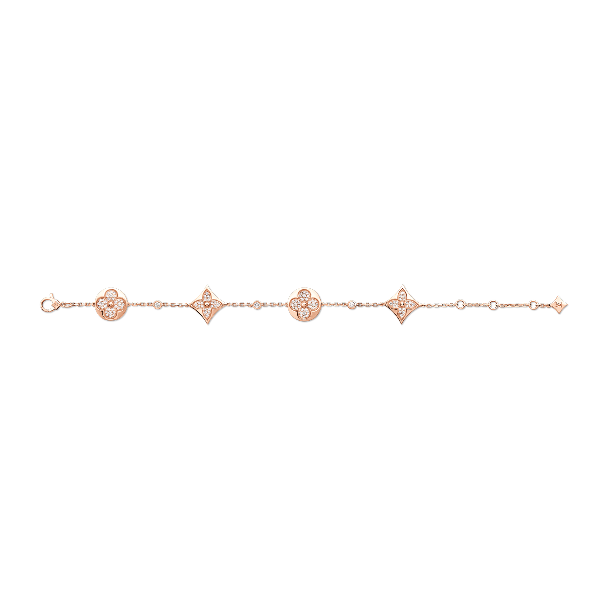 Colour Blossom BB Multi-Motifs Bracelet, Pink Gold And Diamonds  in Jewellery