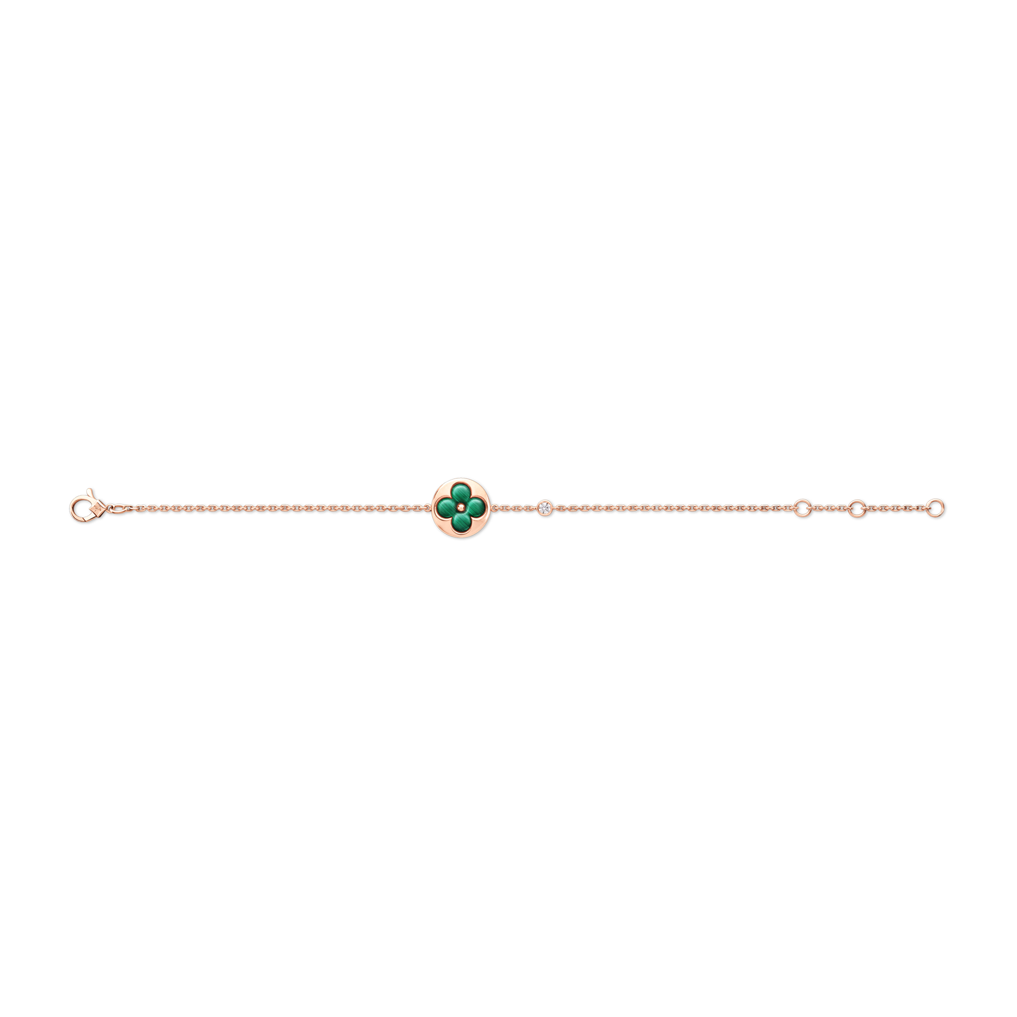 Colour Blossom BB Sun Bracelet, Pink Gold, Malachite And Diamond  in Jewellery