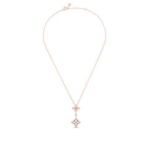 Colour Blossom Double Star Pendant, Pink Gold, White Mother-Of-Pearl And Diamonds in Jewellery's Categories Necklaces and Pendants collections by Louis Vuitton (Product zoom)