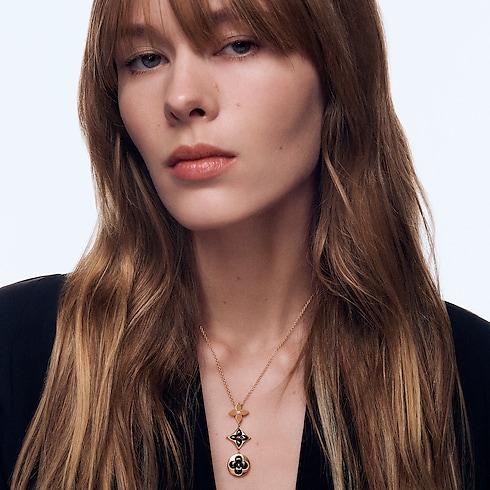Colour Blossom Lariat Necklace, Yellow Gold, Onyx And Diamond in Jewellery's Categories Necklaces and Pendants collections by Louis Vuitton (Product zoom)