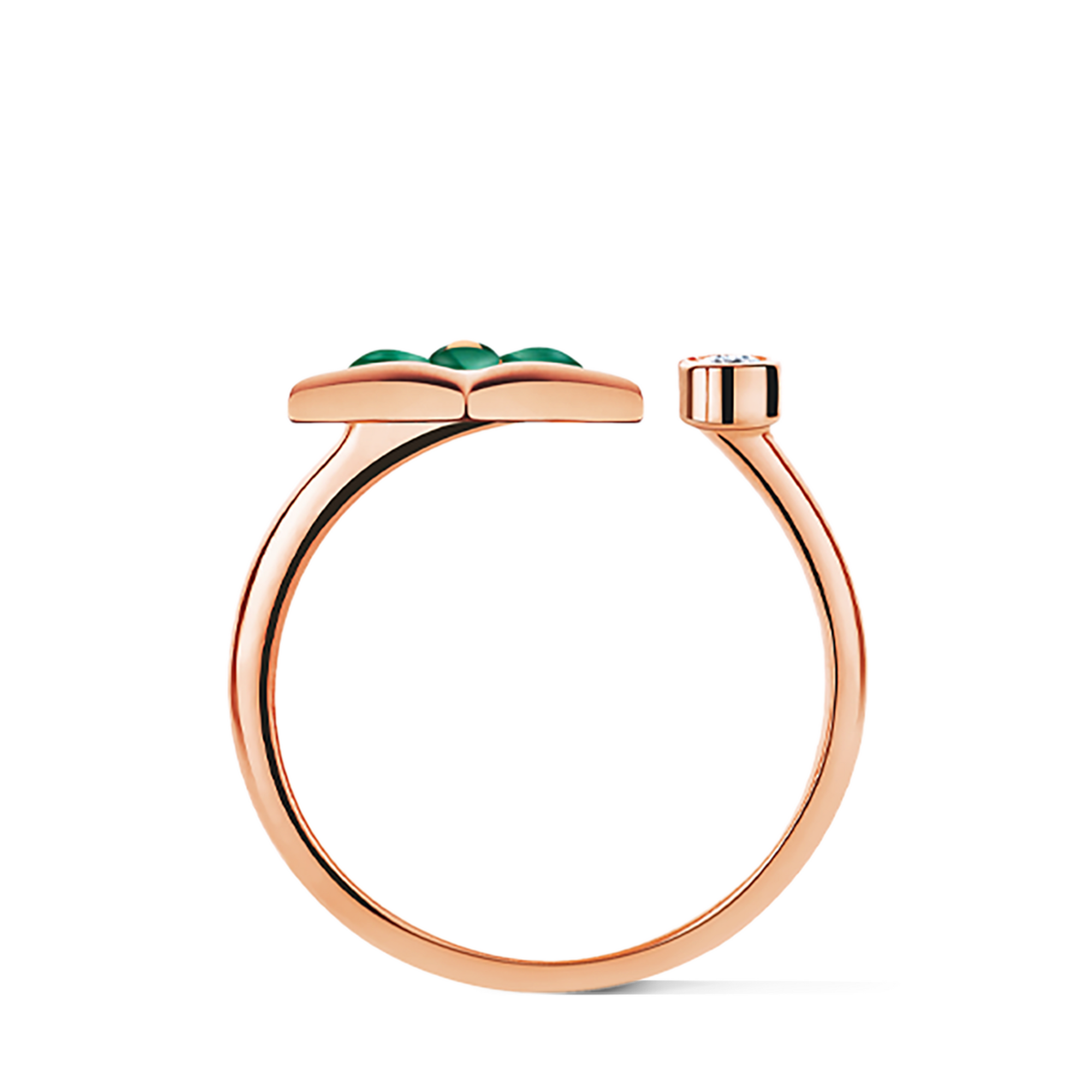 Colour Blossom Mini Star Ring, Pink Gold, Malachite And Diamond  in Jewellery