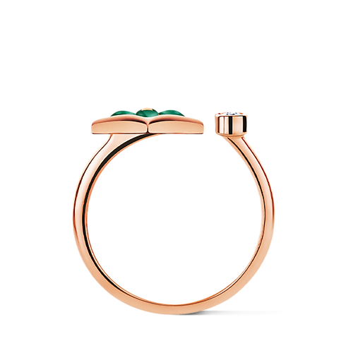 Colour Blossom Mini Star Ring, Pink Gold, Malachite And Diamond in Jewellery's Categories All Fine Jewellery collections by Louis Vuitton (Product zoom)
