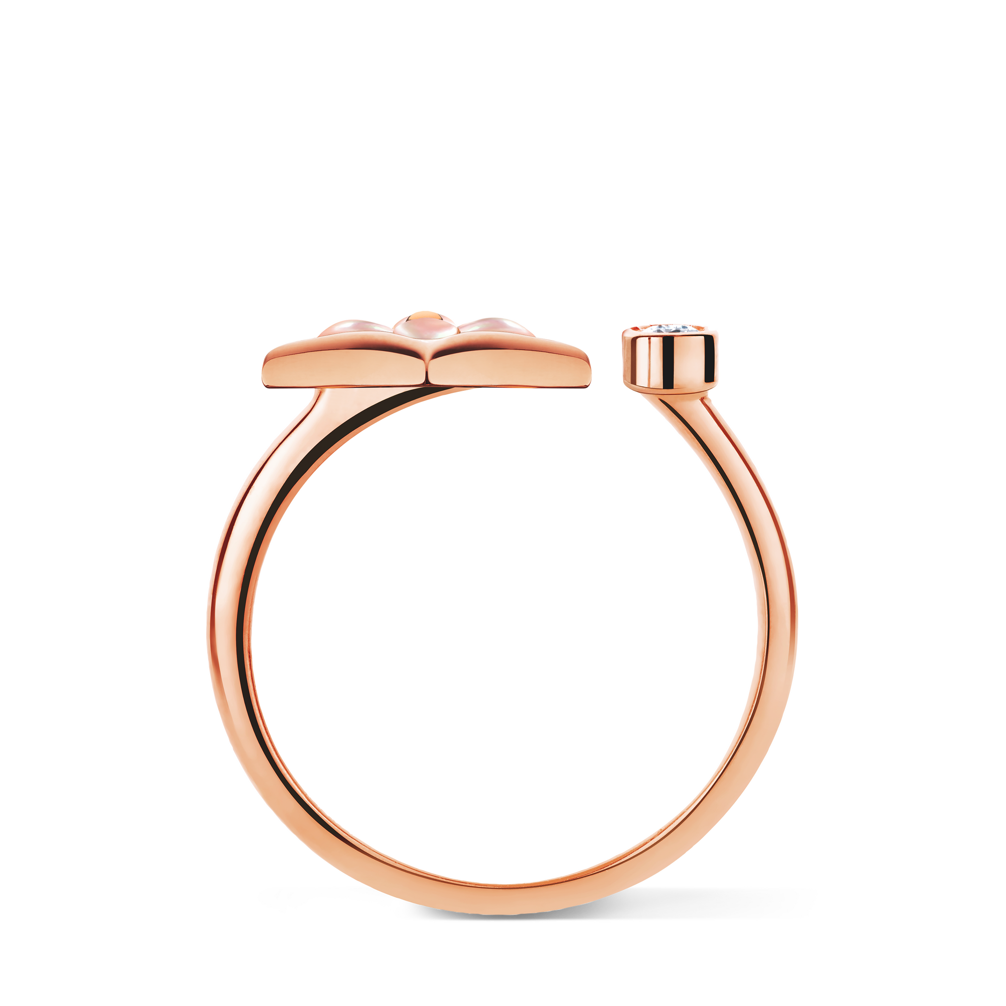 Colour Blossom Mini Star Ring, Pink Gold, Pink Mother-Of-Pearl And Diamond  in Jewellery
