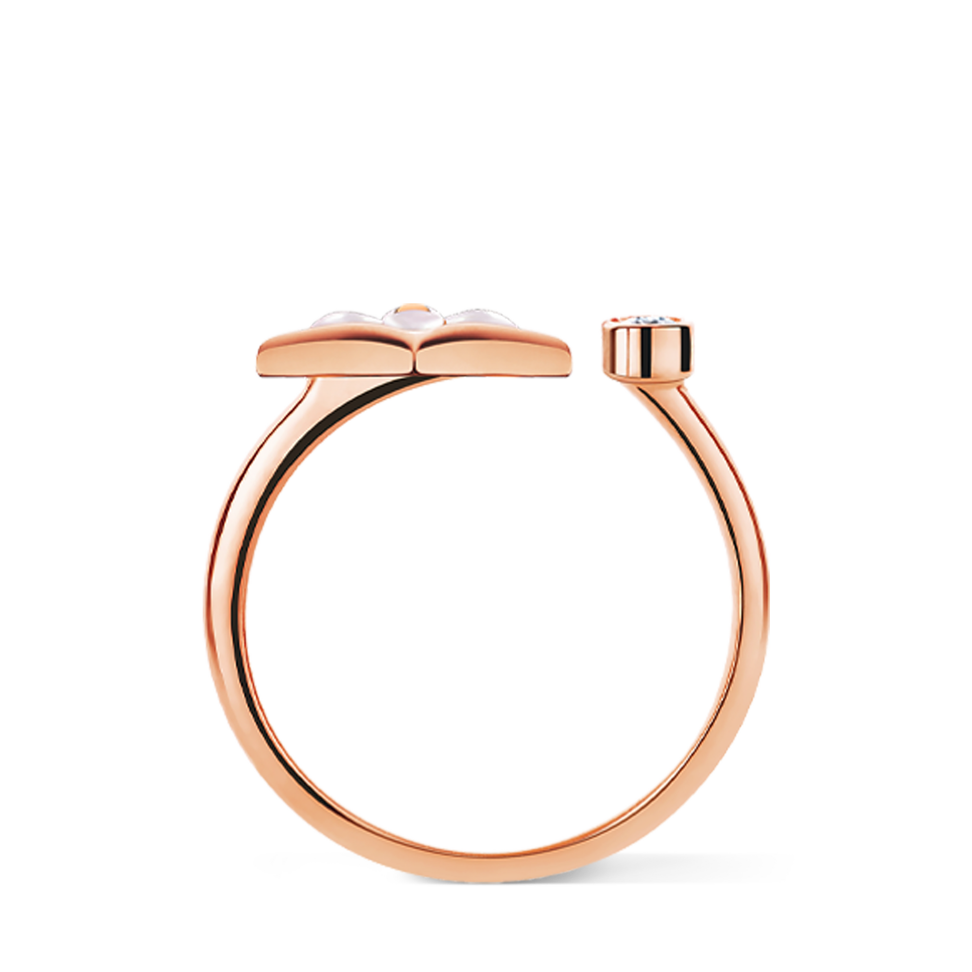 Colour Blossom Mini Star Ring, Pink Gold, White Mother-Of-Pearl And Diamond  in Jewellery