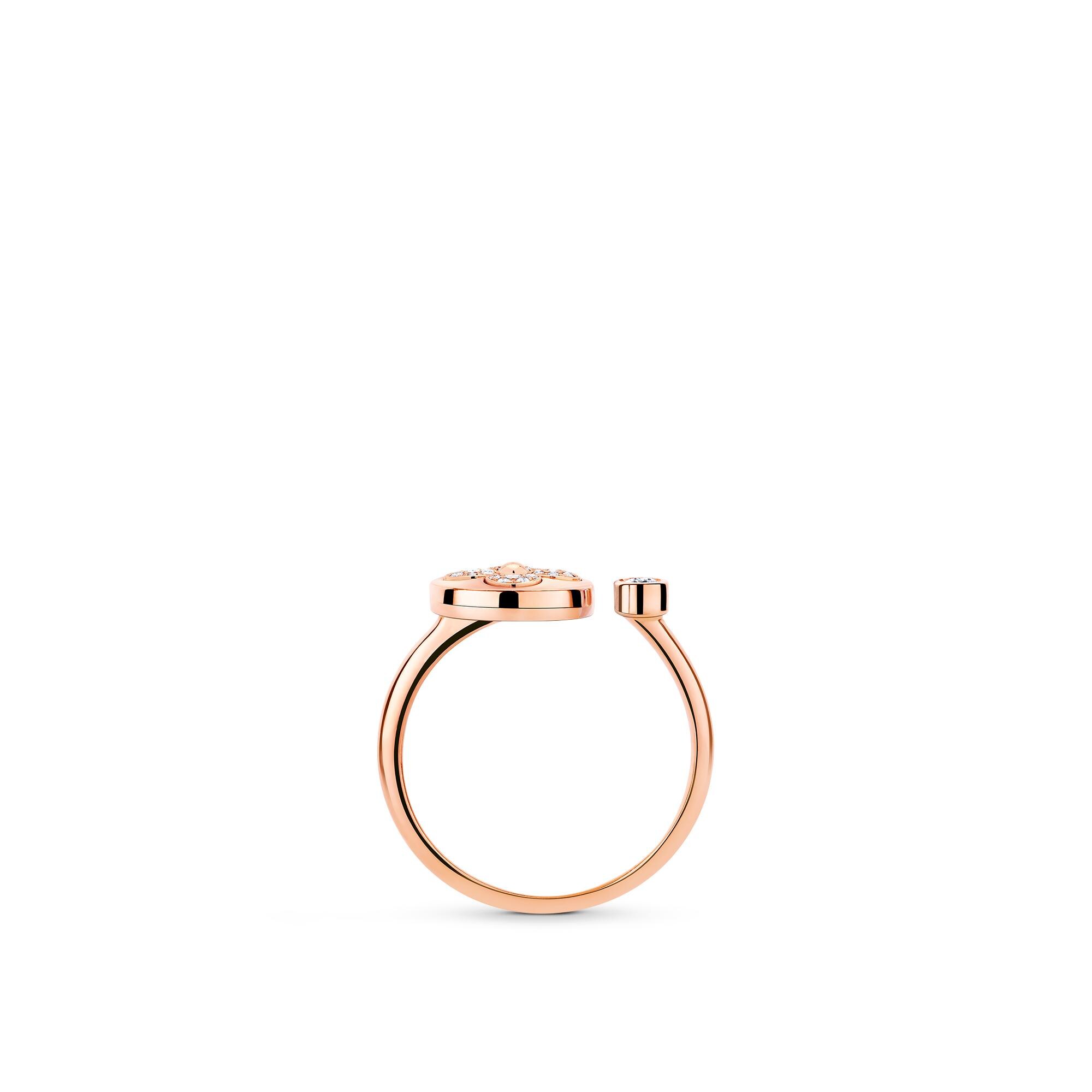 Colour Blossom Mini Sun Ring, Pink Gold And Diamonds  in Jewellery
