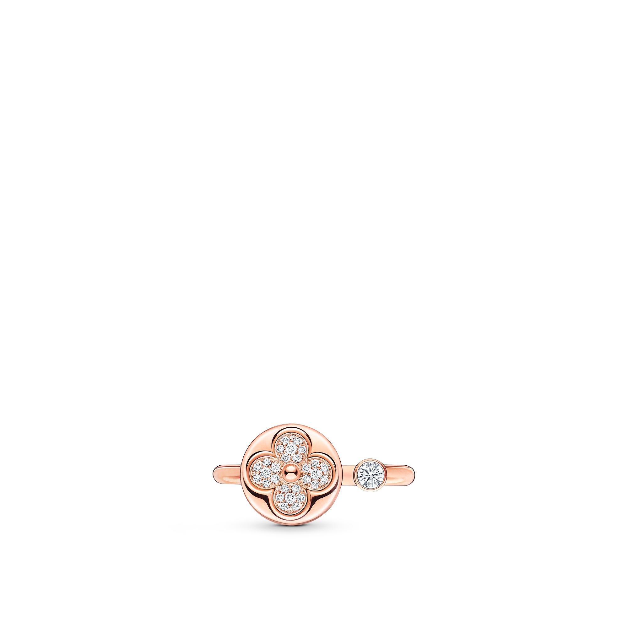 Colour Blossom Mini Sun Ring, Pink Gold And Diamonds  in Jewellery