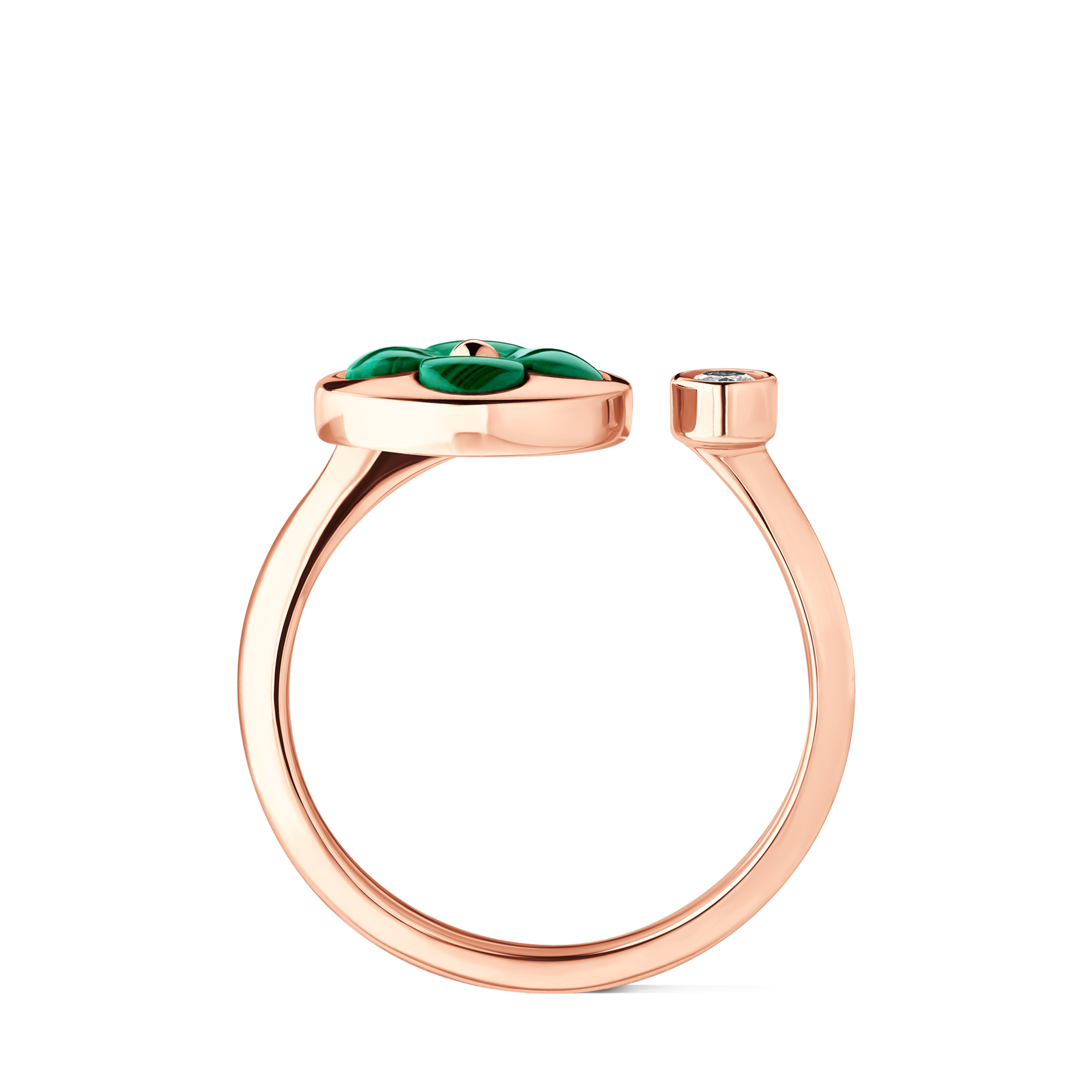 Colour Blossom Mini Sun Ring, Pink Gold, Malachite And Diamond  in Jewellery