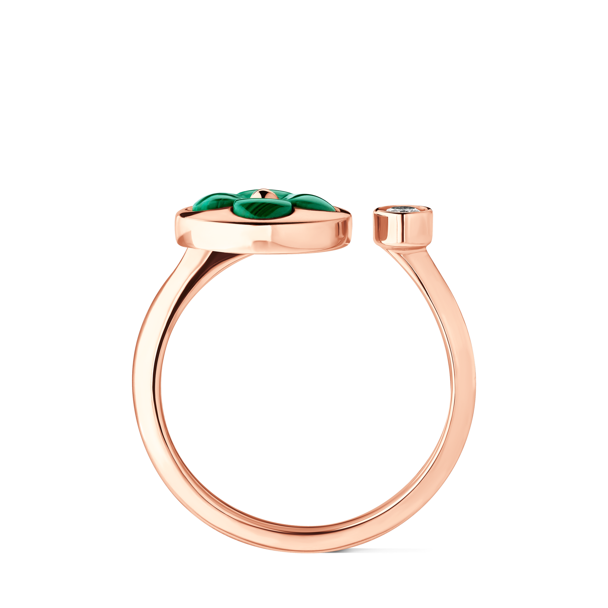 Colour Blossom Mini Sun Ring, Pink Gold, Malachite And Diamond  in Jewellery