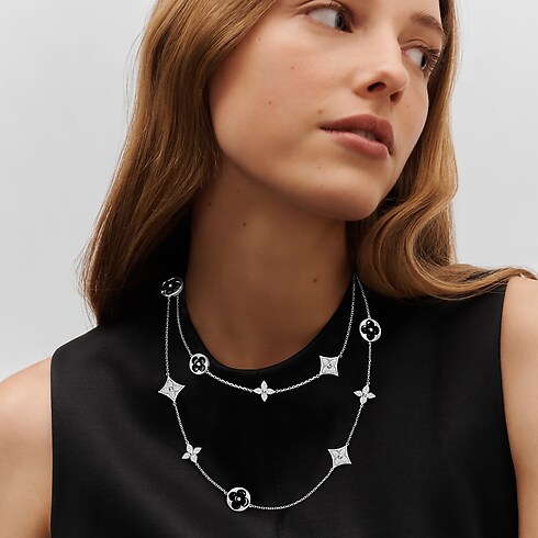 Colour Blossom Sautoir, White Gold, Onyx And Diamonds in Jewellery's Categories All Fine Jewellery collections by Louis Vuitton (Product zoom)