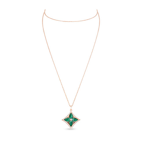 Colour Blossom XL Medallion, Pink Gold, Malachite And Diamond in Jewellery's Categories Necklaces and Pendants collections by Louis Vuitton (Product zoom)