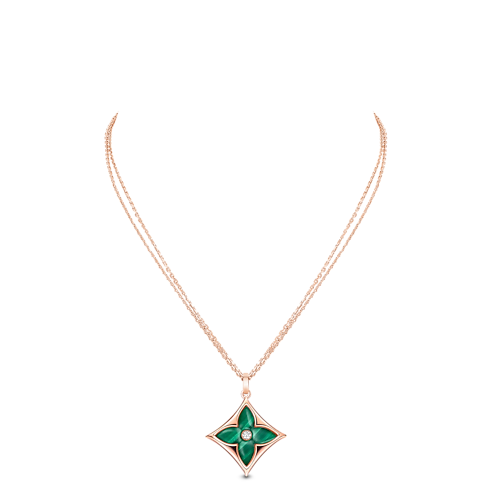 Colour Blossom XL Medallion, Pink Gold, Malachite And Diamond in Jewellery's Categories Necklaces and Pendants collections by Louis Vuitton (Product zoom)