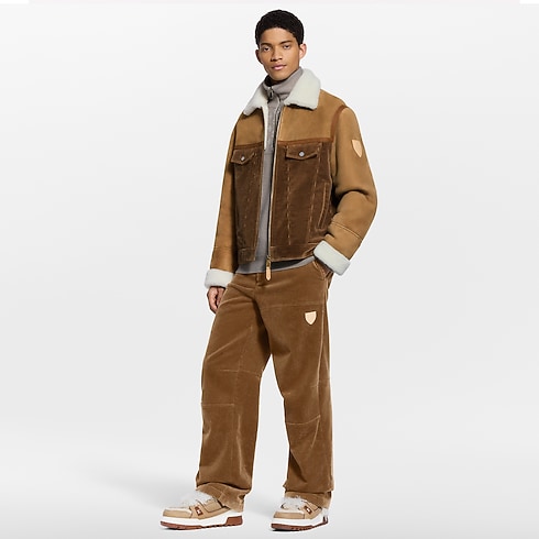 Corduroy And Shearling Mix Trucker in Men's Ready-to-Wear Outerwear and Coats collections by Louis Vuitton (Product zoom)