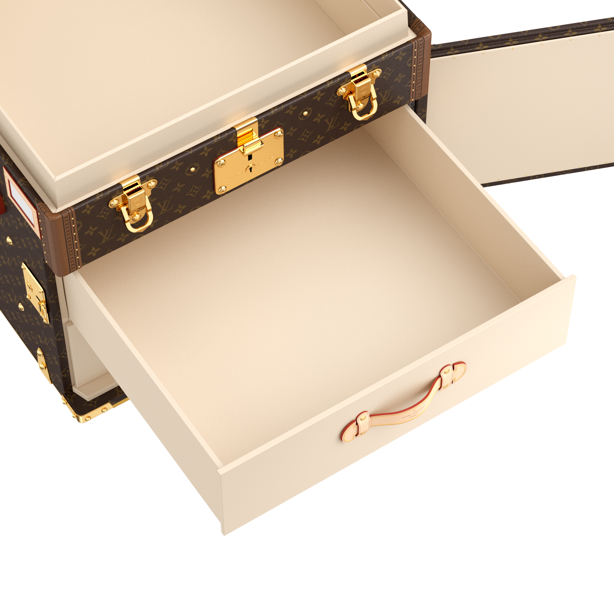 Courrier Lozine Carre Droite Trunk Monogram Canvas in Trunks, Travel and Home