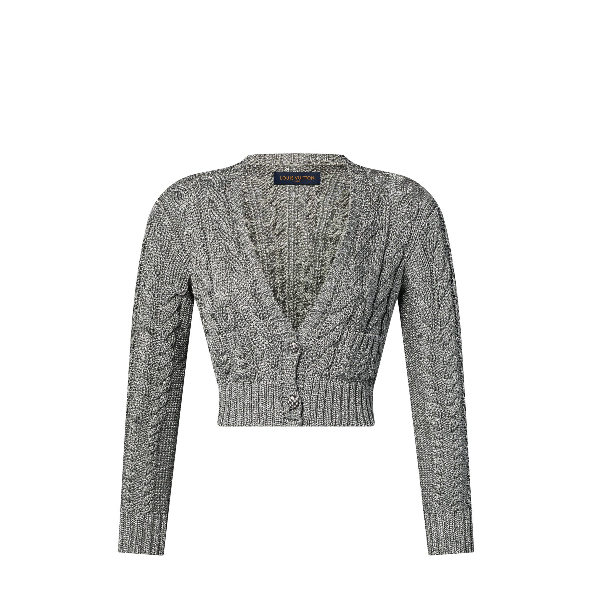 Cropped Cable Knit Cardigan  in Women