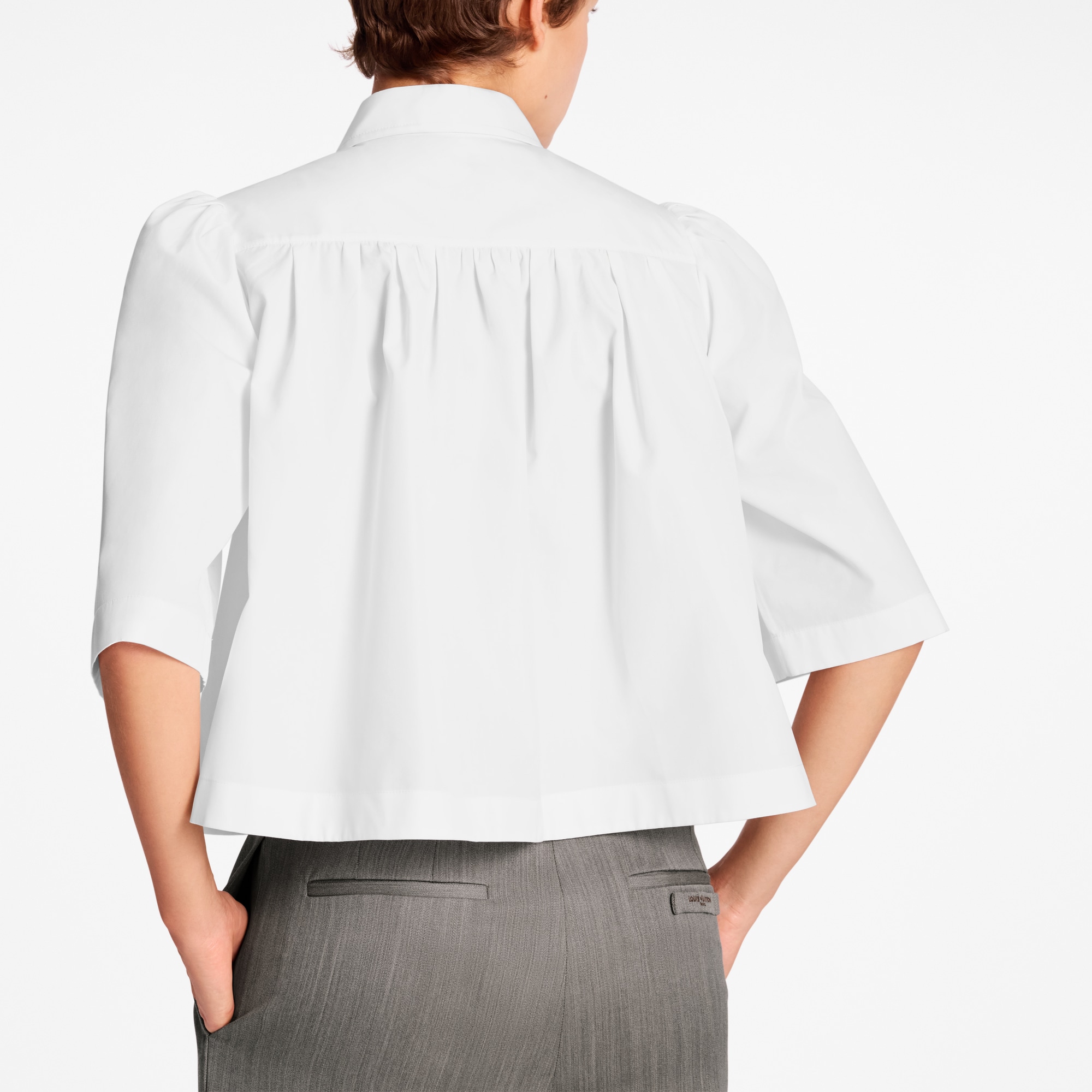 Cropped Flap Pocket Shirt  in Women