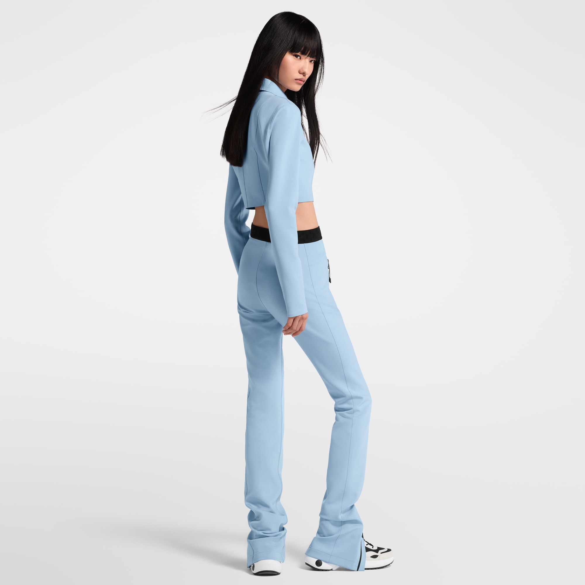 Cropped Long-Sleeved Polo Top  in Women