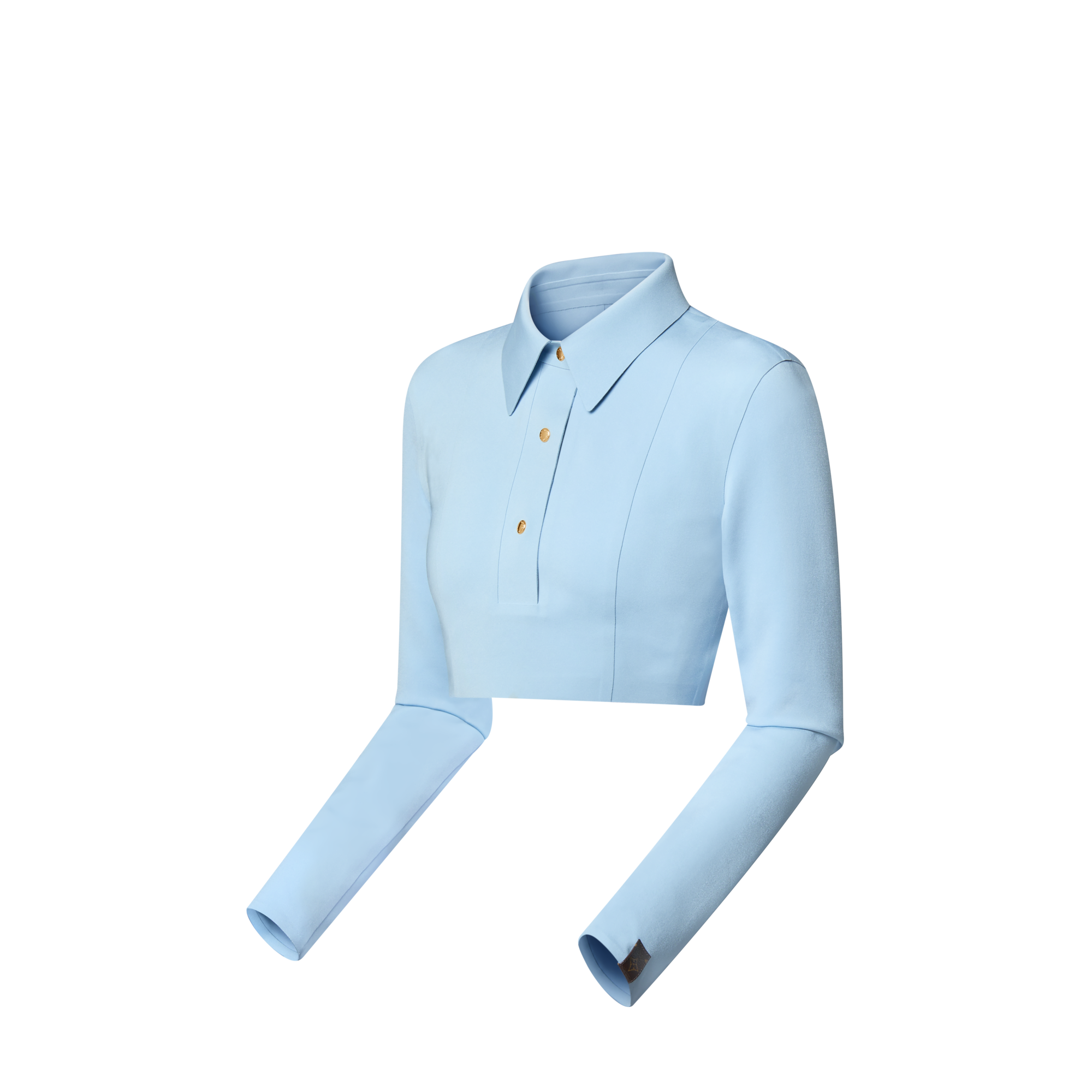 Cropped Long-Sleeved Polo Top  in Women