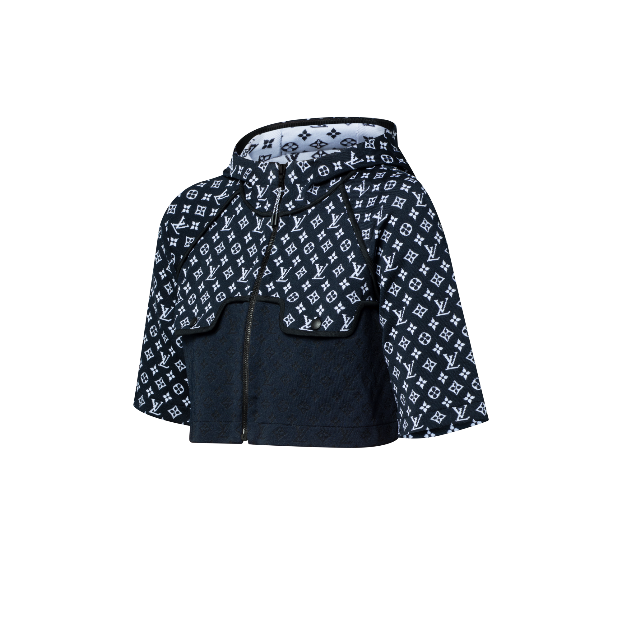 Cropped M/S Hooded Zip-Up Jumper  in Women