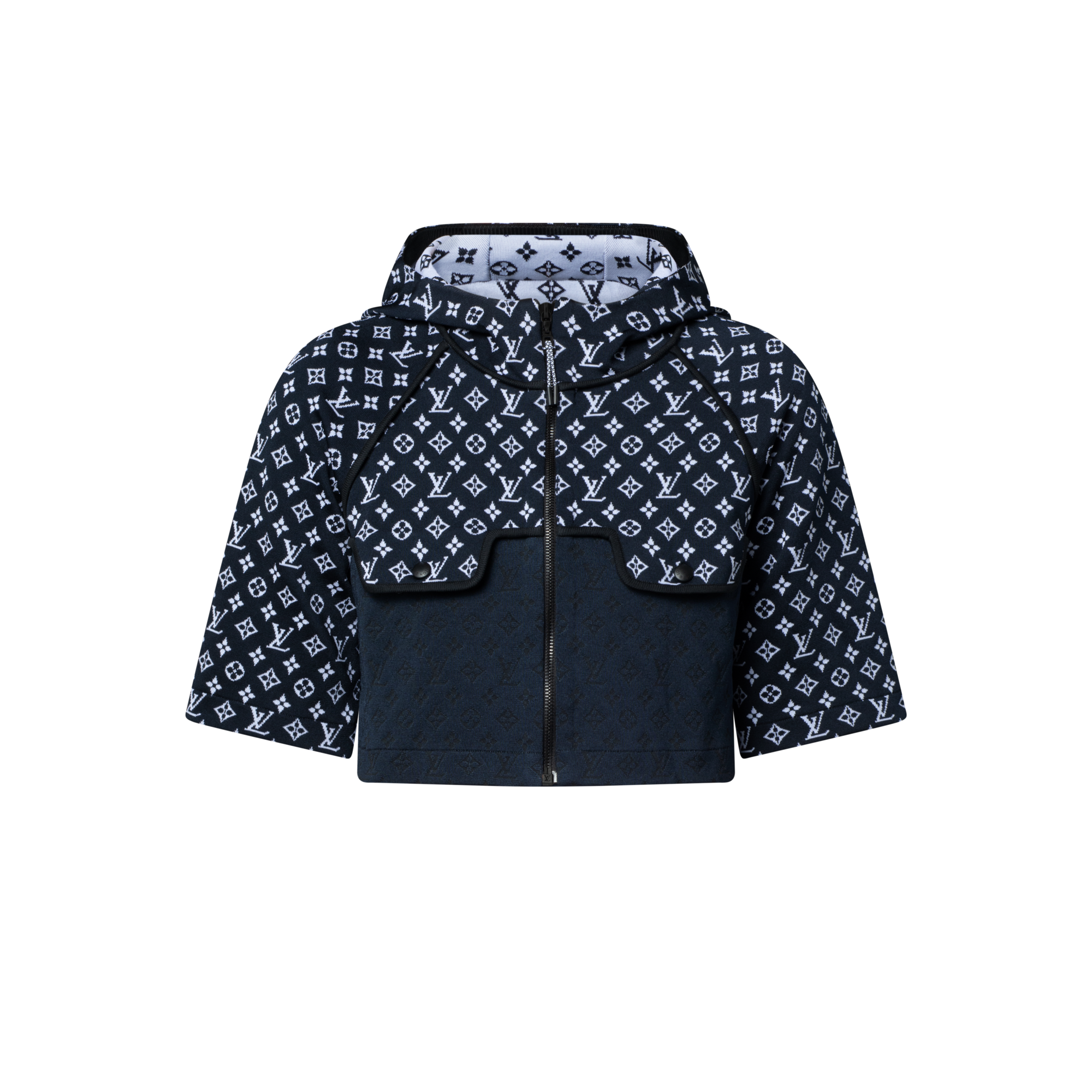 Cropped M/S Hooded Zip-Up Jumper  in Women