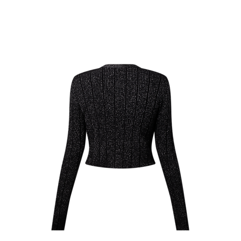 Cropped Rib-Knit Lurex Cardigan in Women's Ready-to-Wear Knitwear collections by Louis Vuitton (Product zoom)