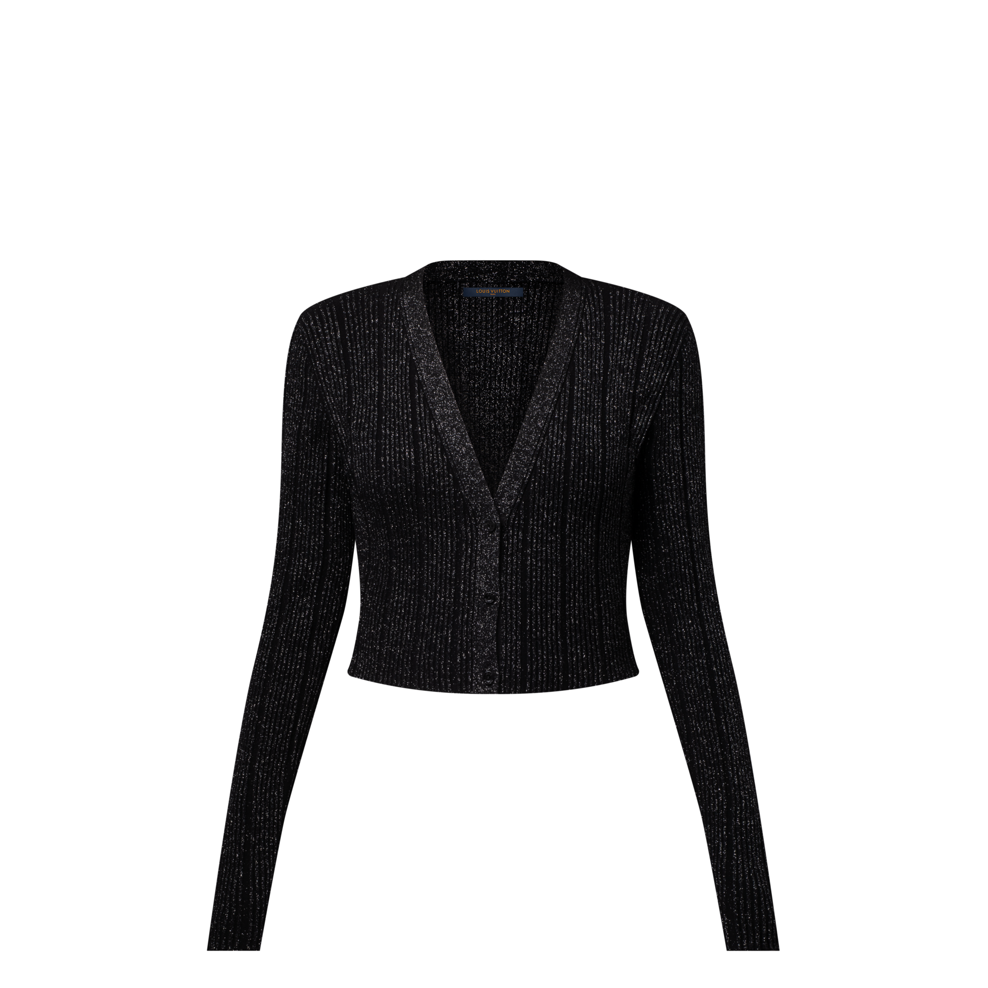 Cropped Rib-Knit Lurex Cardigan  in Women