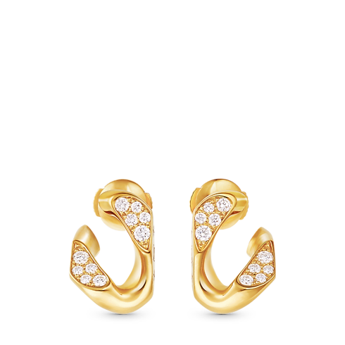 Cuban Chain Earrings, Yellow Gold and Diamonds in Jewellery's Categories Earrings collections by Louis Vuitton (Product zoom)