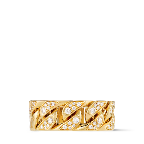 Cuban Chain Ring, Yellow Gold and Diamonds in Les Extraordinaires's Jewellery Rings collections by Louis Vuitton (Product zoom)