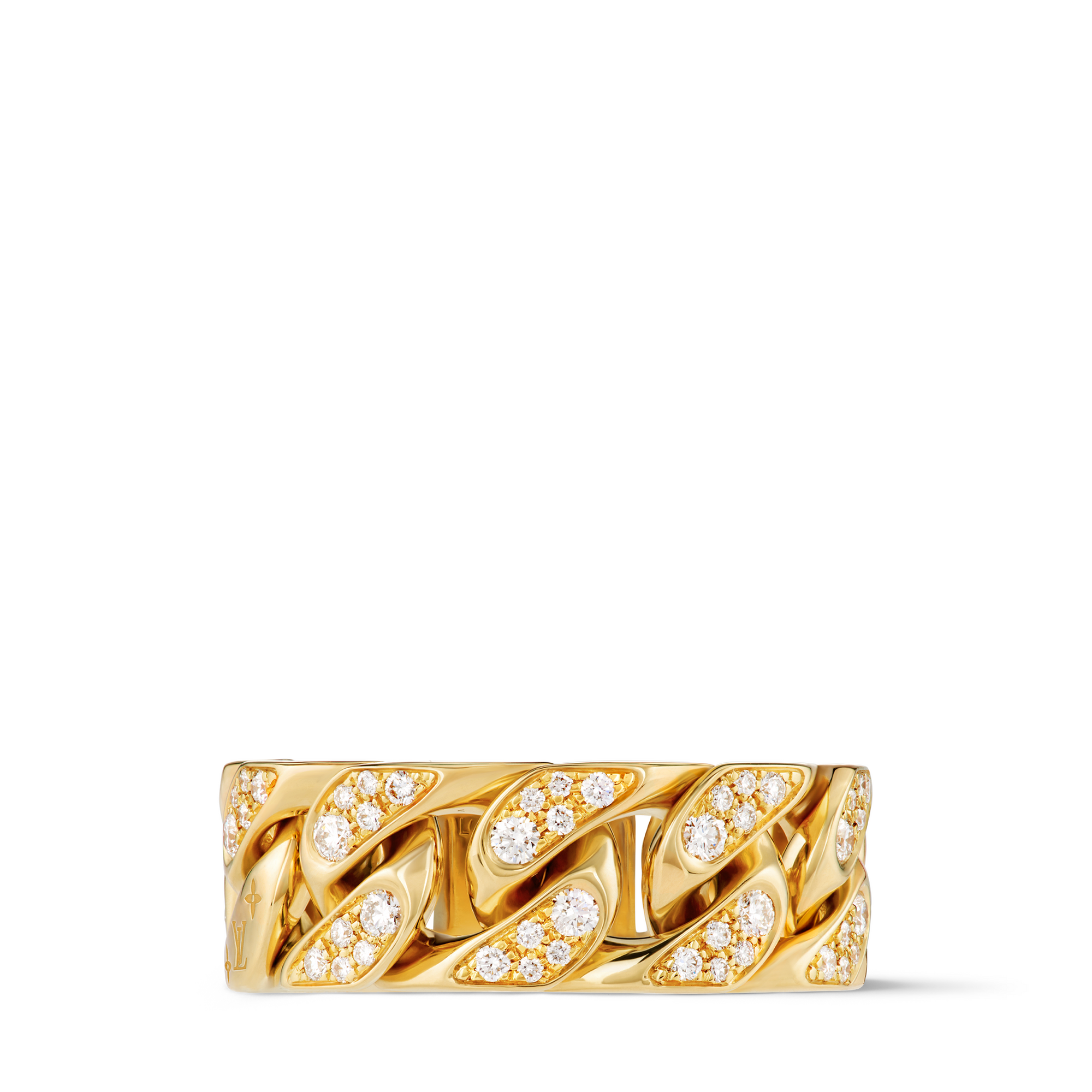 Cuban Chain Ring, Yellow Gold and Diamonds  in Les Extraordinaires
