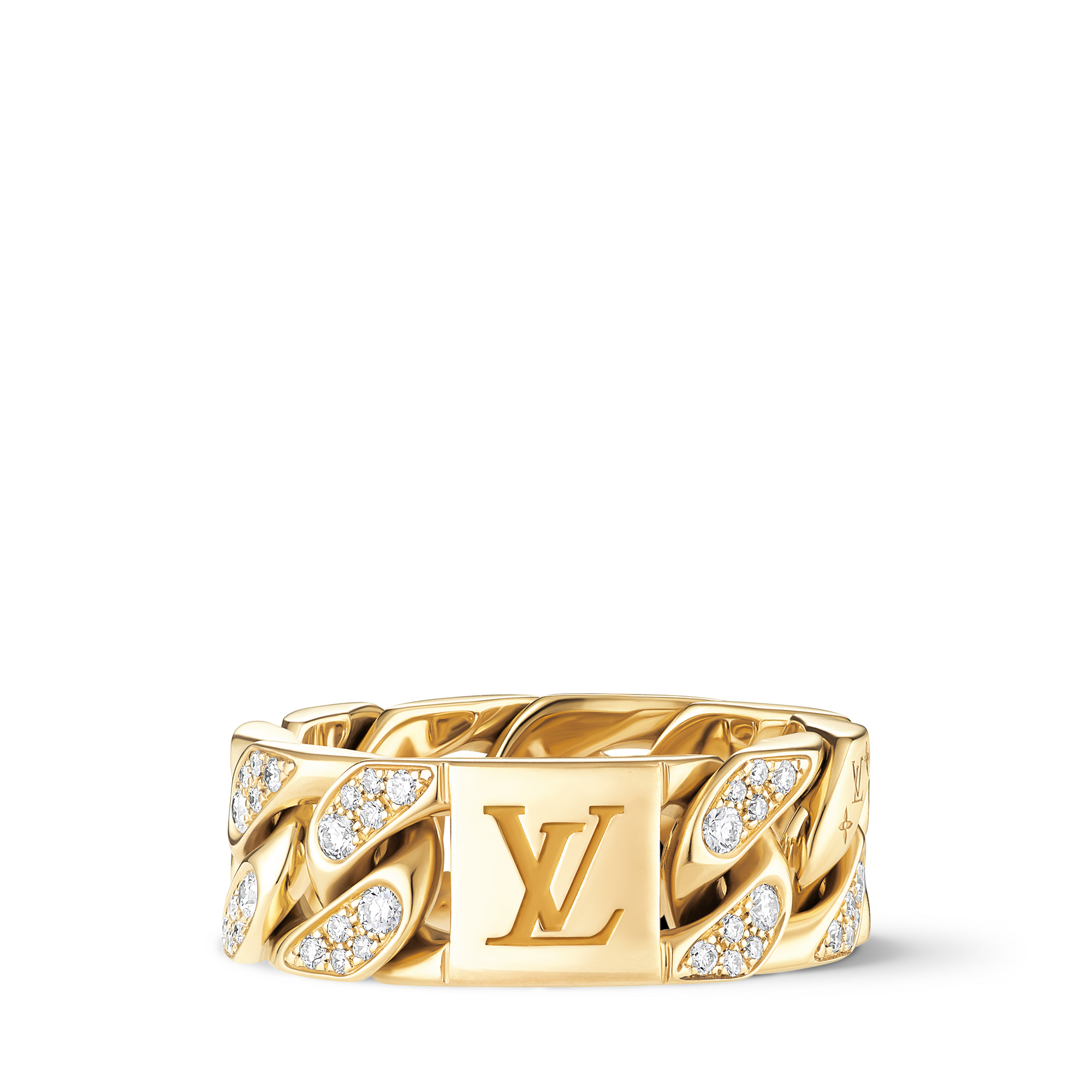 Cuban Chain Ring, Yellow Gold and Diamonds  in Les Extraordinaires