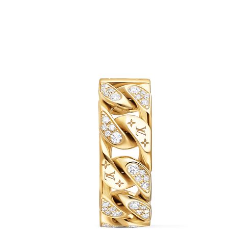 Cuban Chain Ring, Yellow Gold and Diamonds in Les Extraordinaires's Jewellery Rings collections by Louis Vuitton (Product zoom)