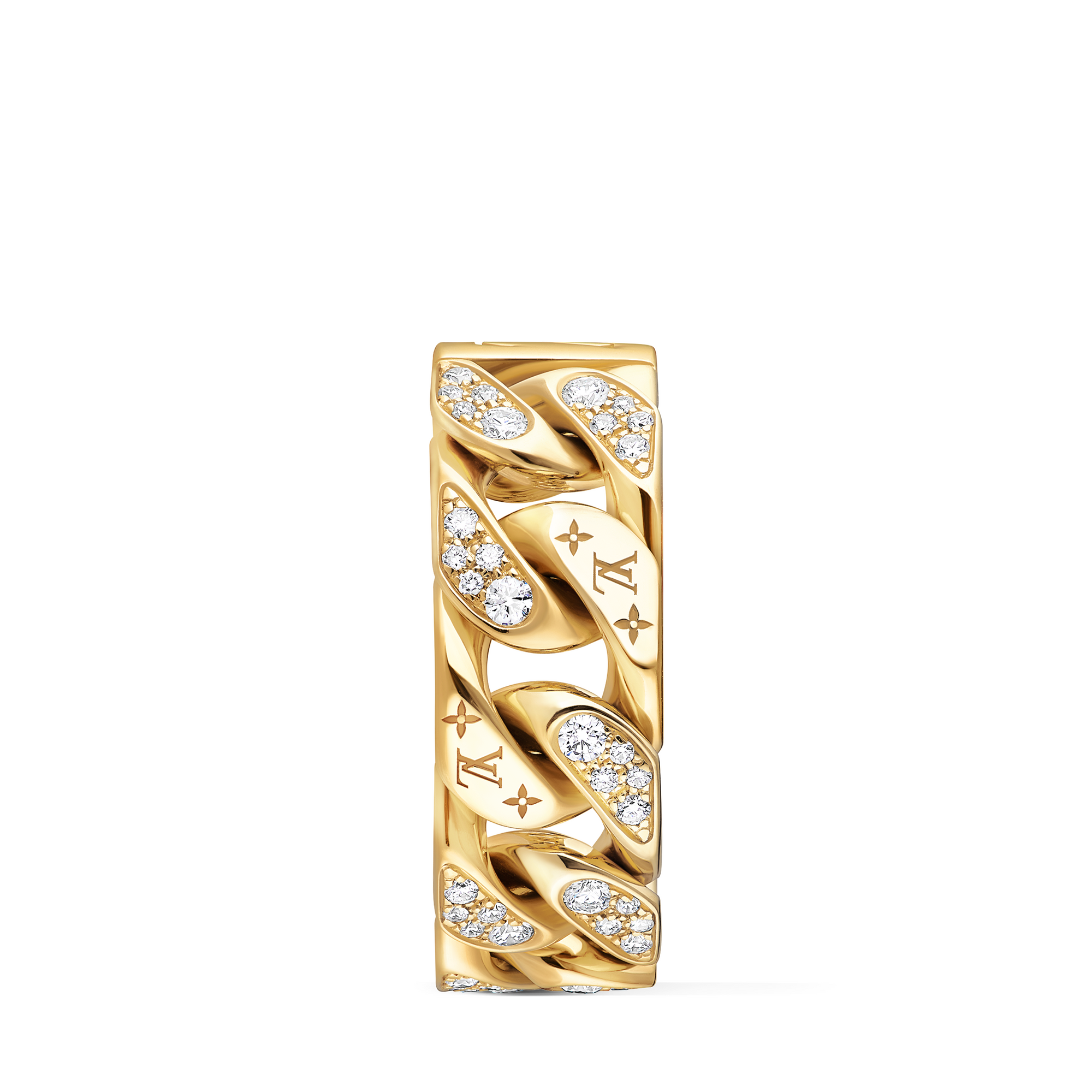 Cuban Chain Ring, Yellow Gold and Diamonds  in Les Extraordinaires