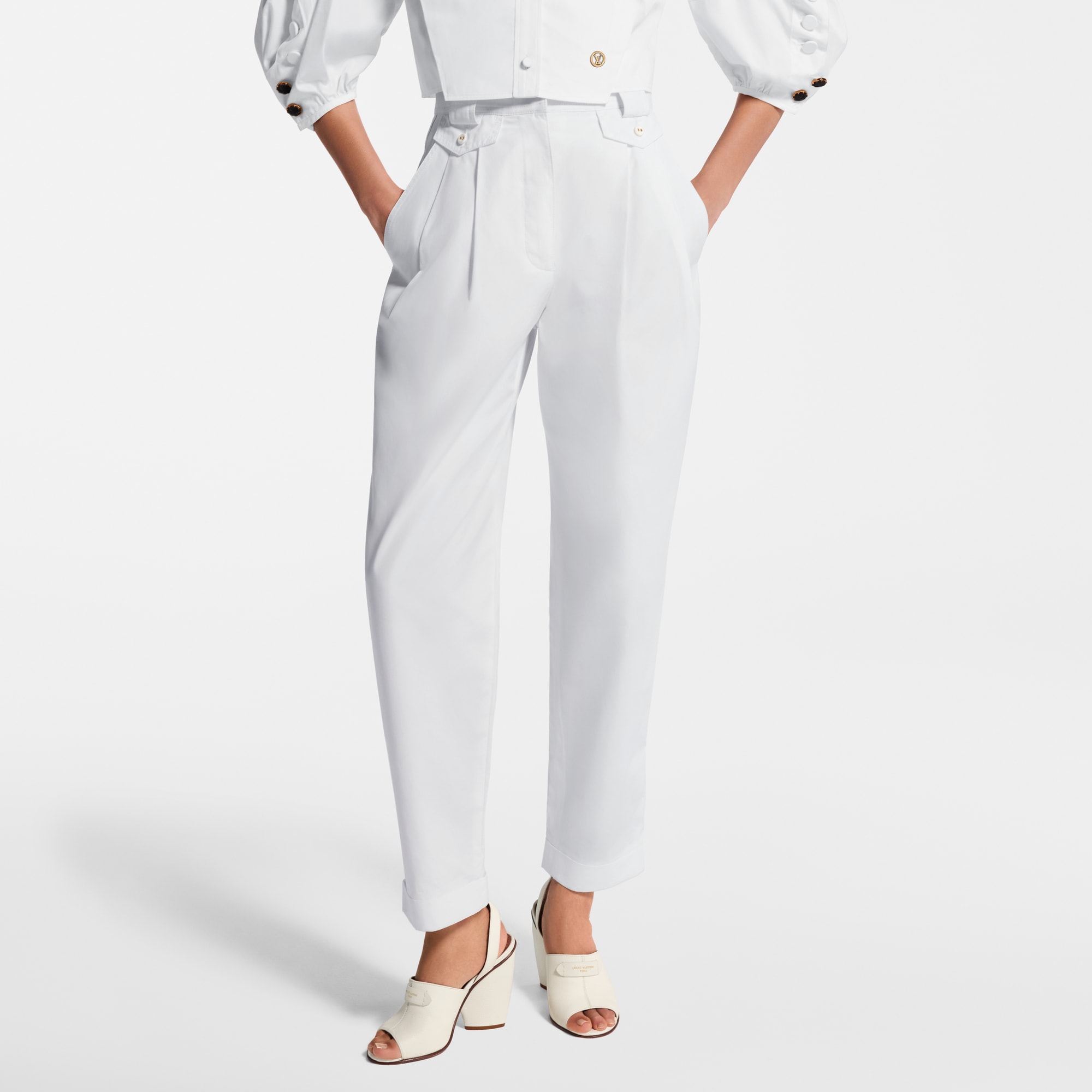 Cuffed Wide-Leg Pants  in Women