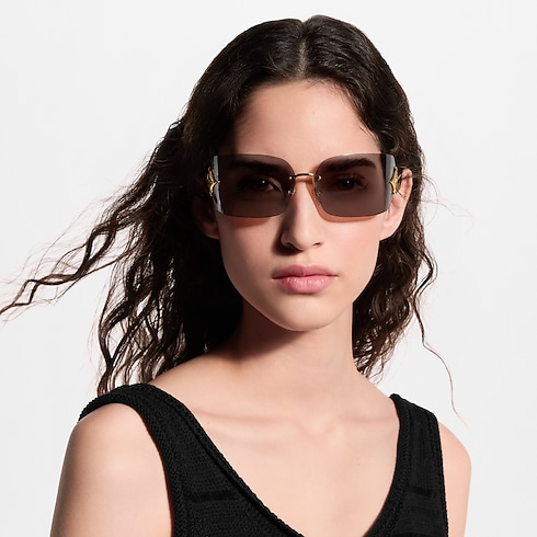 Curvy Flower Rectangle Sunglasses S00 in Women's Accessories Eyewear collections by Louis Vuitton (Product zoom)