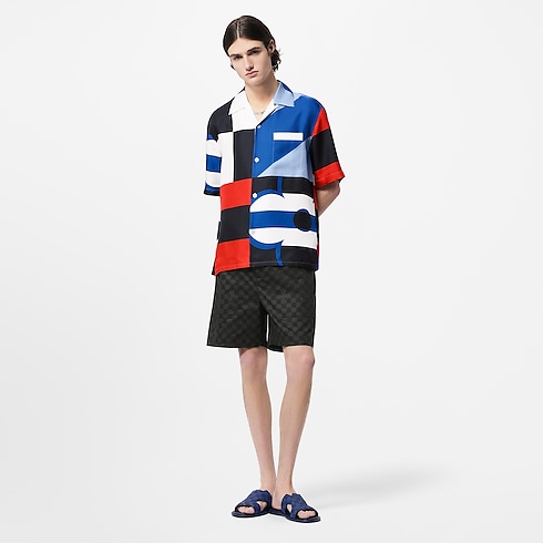 Damier Cotton Casual Shorts in Men's Ready-to-Wear Trousers collections by Louis Vuitton (Product zoom)
