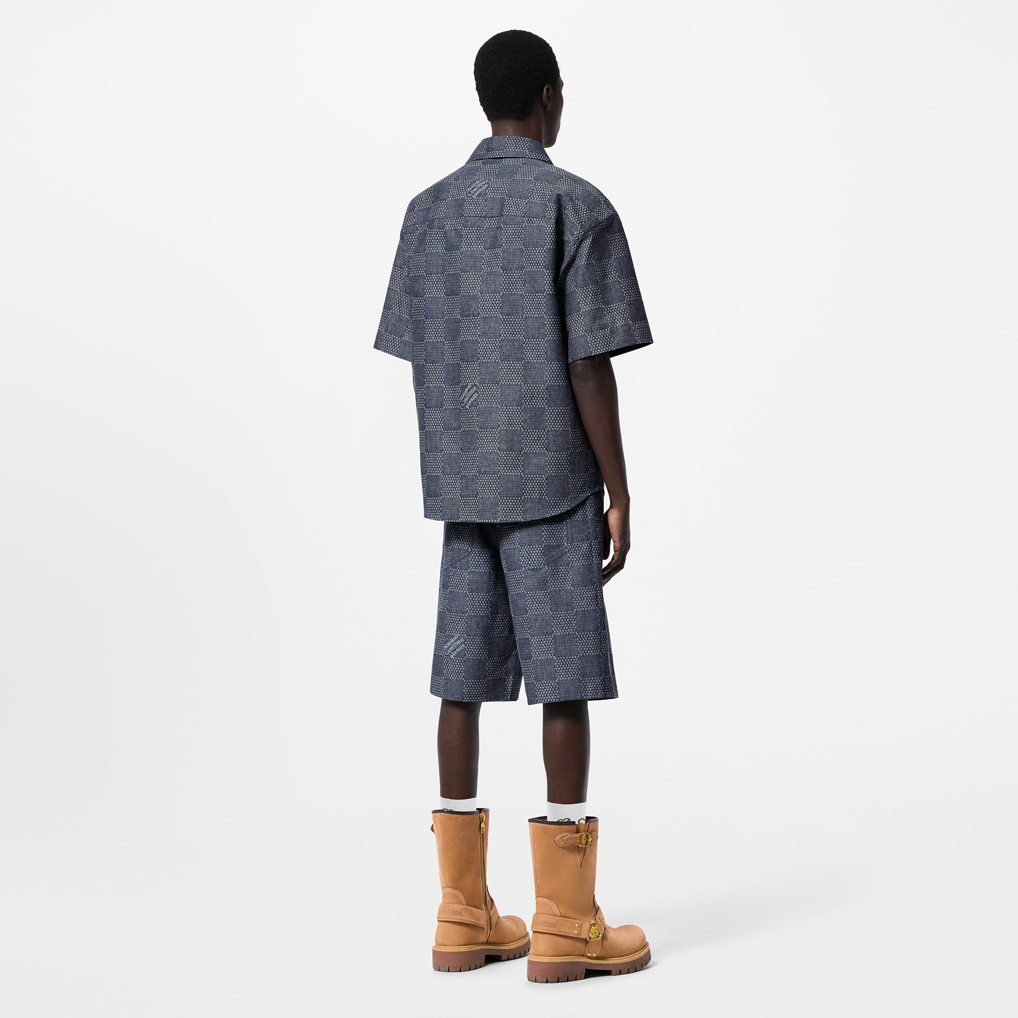 Damier Denim Chambray Shorts  in Men