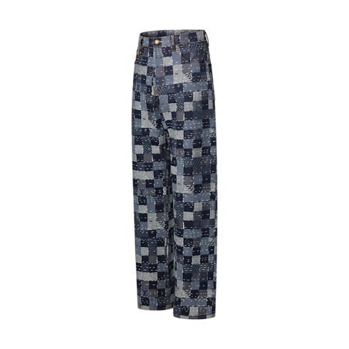 Damier Denim Skate Pants in Men's Ready-to-Wear Denim Collection collections by Louis Vuitton (Product zoom)