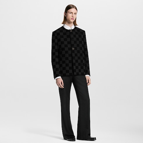 Damier Flock Collarless Jacket in Men's Ready-to-Wear Blazers and Jackets collections by Louis Vuitton (Product zoom)