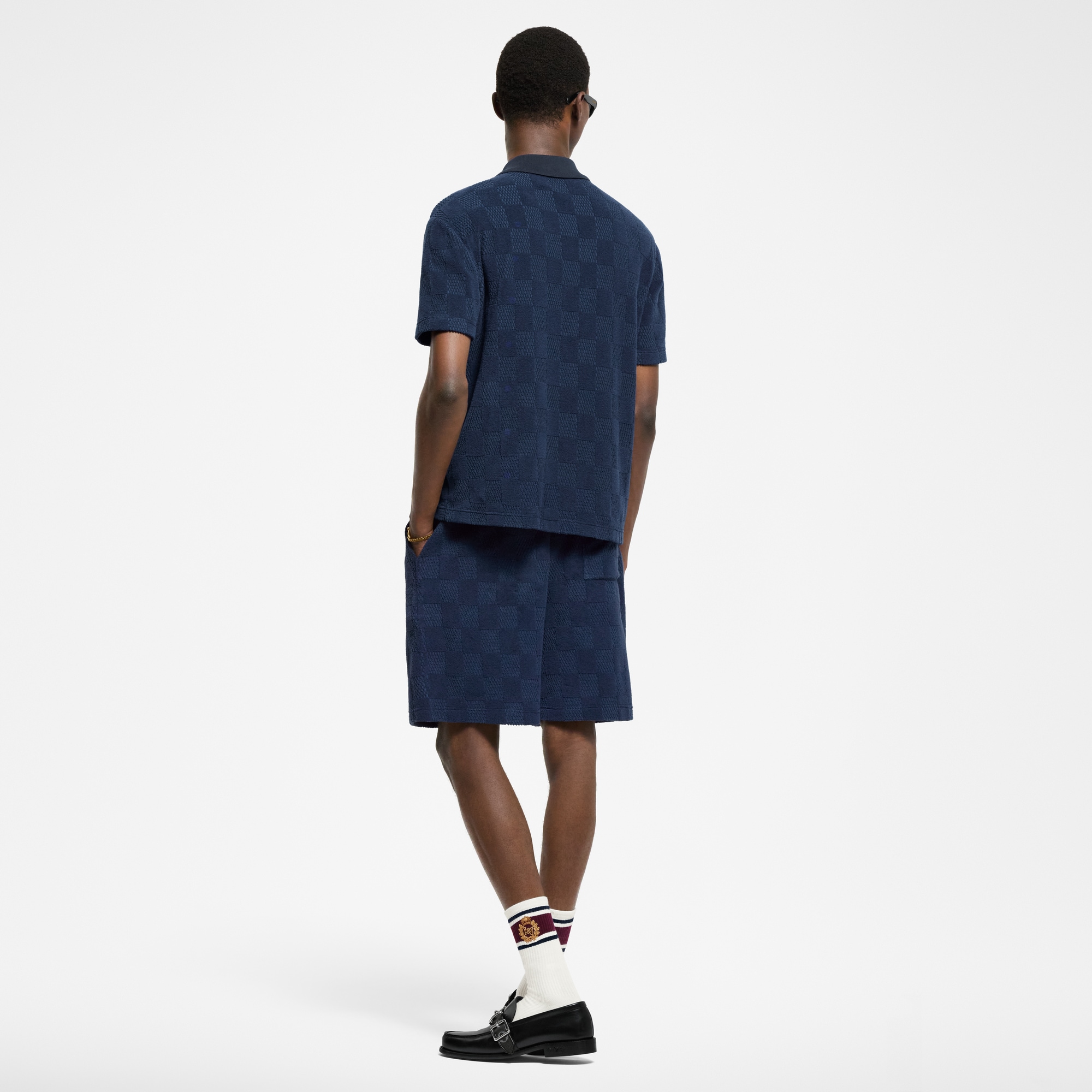 Damier French Terry Cotton-Blend Shorts  in Men
