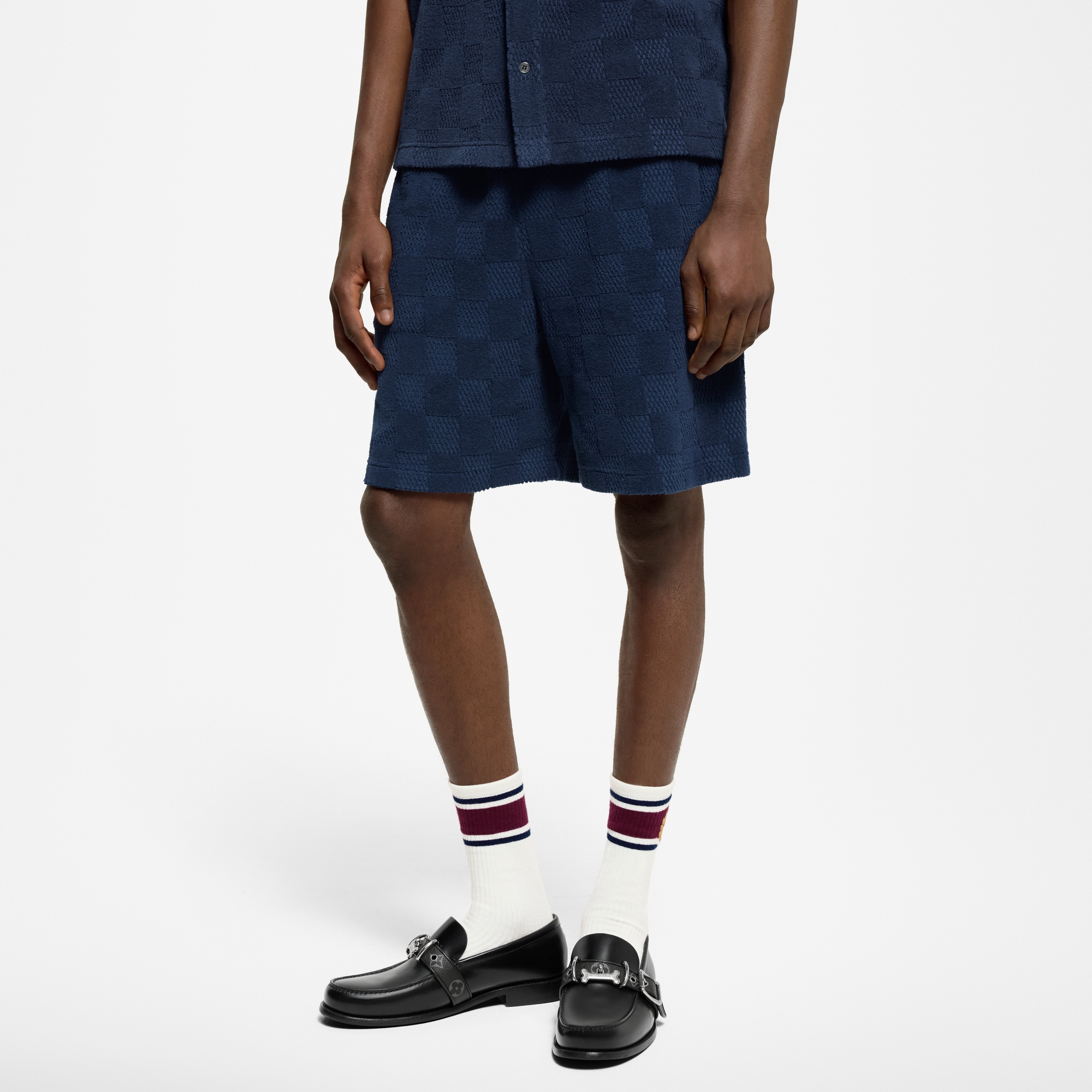 Damier French Terry Cotton-Blend Shorts  in Men