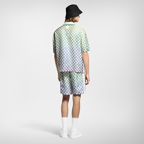Damier Gradient Printed Silk Shorts in Men's Ready-to-Wear Trousers collections by Louis Vuitton (Product zoom)