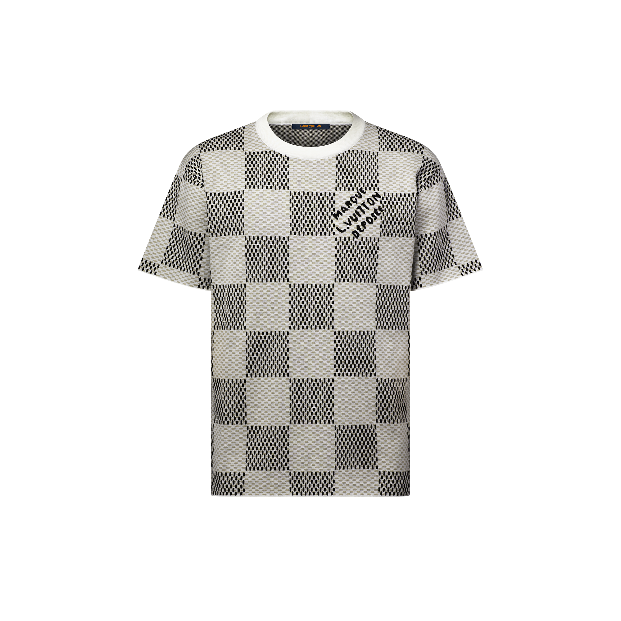 Damier Jacquard Short-Sleeved Crewneck  in Men