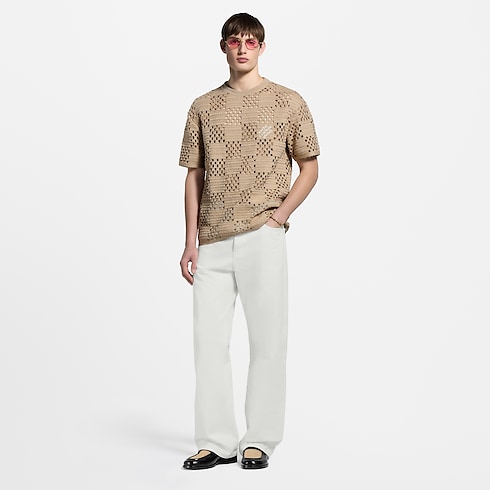 Damier Raffia T-Shirt in Men's Ready-to-Wear T-Shirts and Polos collections by Louis Vuitton (Product zoom)