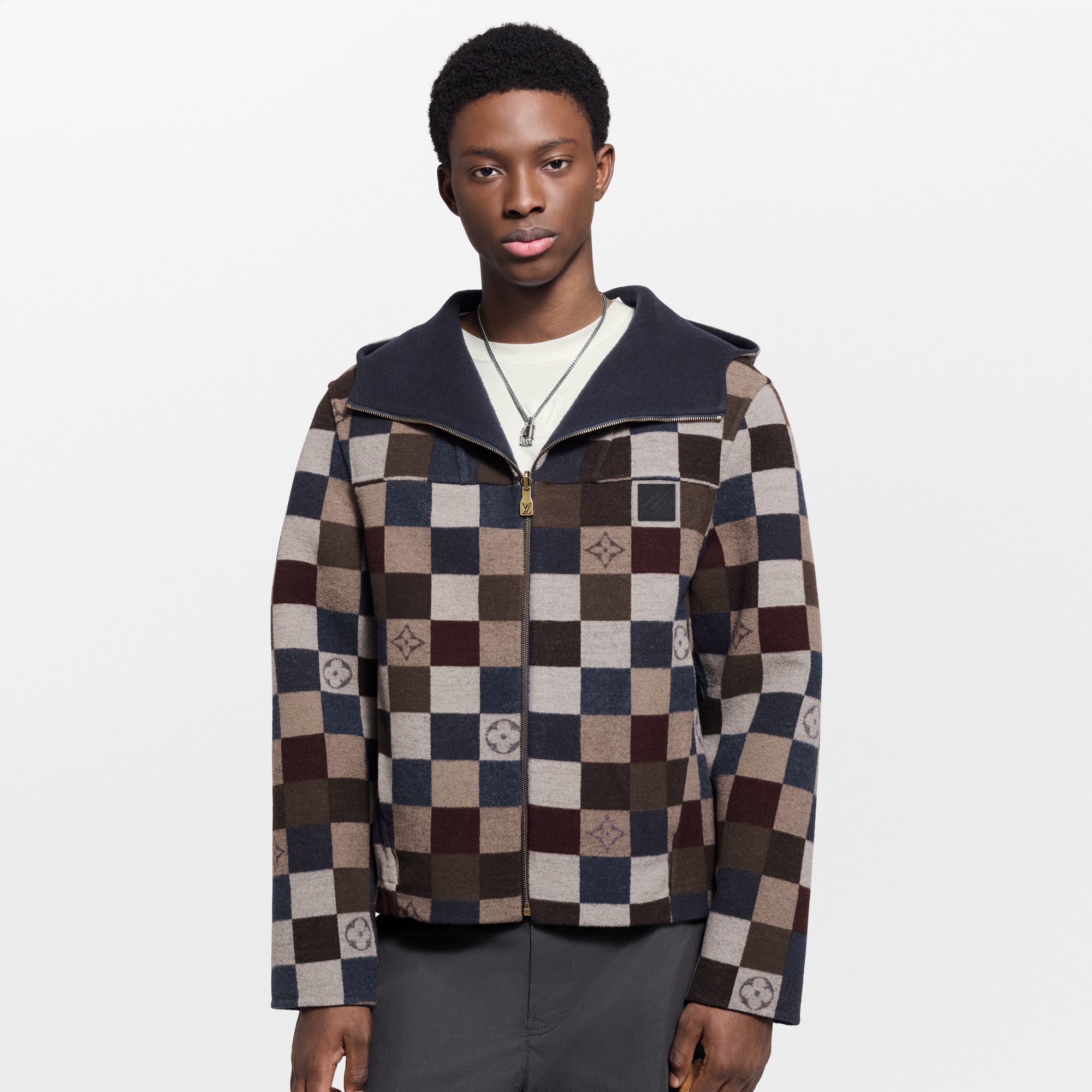 Damier Reversible Hooded Blouson  in Men