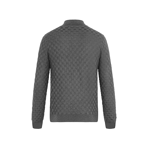 Damier Signature Zip-Through Cardigan in Men's Ready-to-Wear Knitwear and Sweatshirts collections by Louis Vuitton (Product zoom)