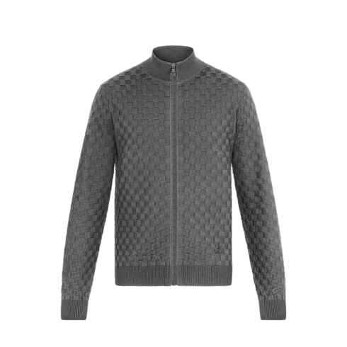 Damier Signature Zip-Through Cardigan in Men's Ready-to-Wear Knitwear and Sweatshirts collections by Louis Vuitton (Product zoom)