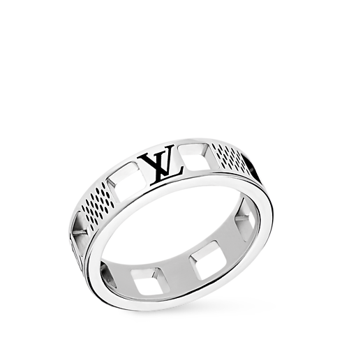 Damier Staples Cut Out Ring S00 in Men's Fashion Jewelry Rings collections by Louis Vuitton (Product zoom)
