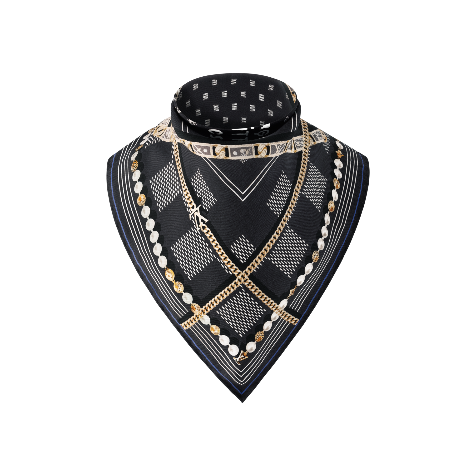 Damier Tied Up Silk Bandana S00 in Men