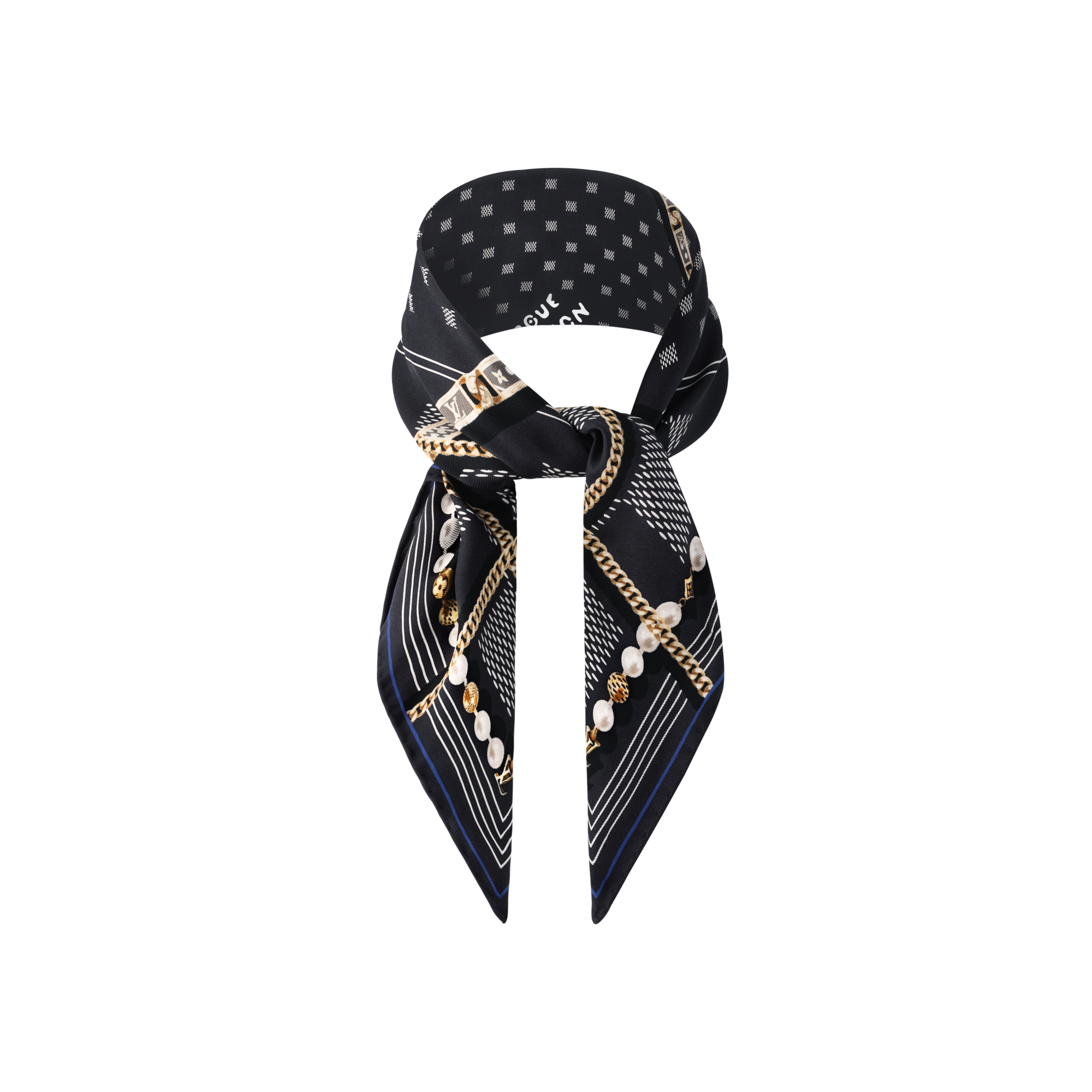 Damier Tied Up Silk Bandana S00 in Men