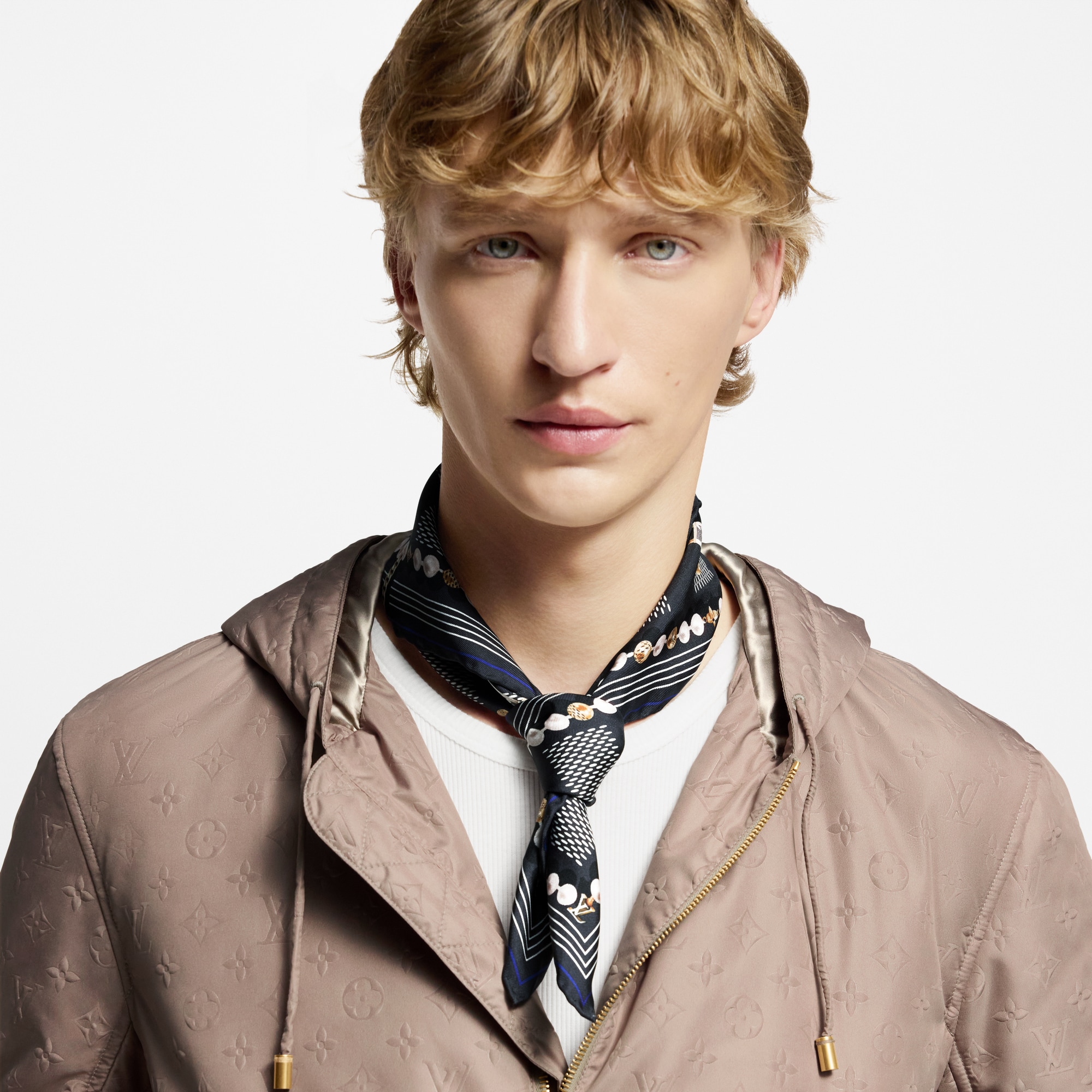 Damier Tied Up Silk Bandana S00 in Men