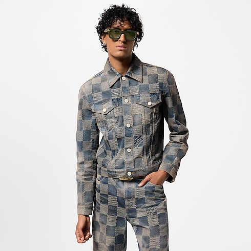 Damier Washed Denim Jacket in Men's Ready-to-Wear Outerwear and Coats collections by Louis Vuitton (Product zoom)